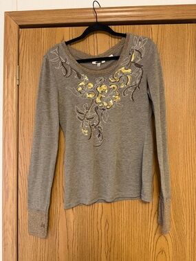 MISSME brown and gold sequin long sleeve size L